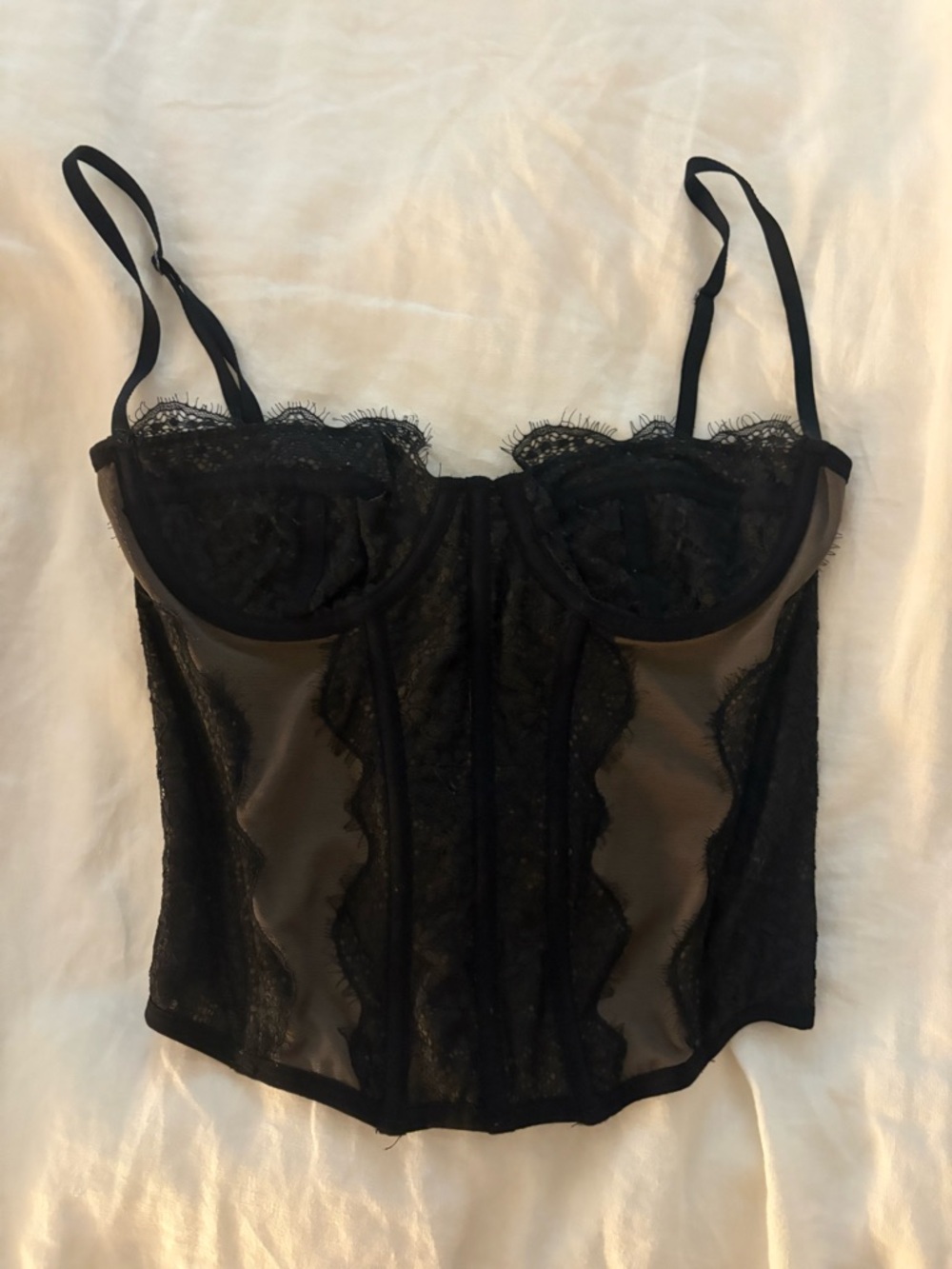 Urban Outfitters Black Lace Bustier Top